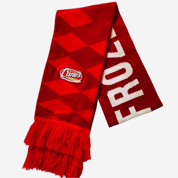 RAISING CANES Womens Mens Scarf Christmas Chicken Fast food Red Knit Unisex - Picture 2 of 8